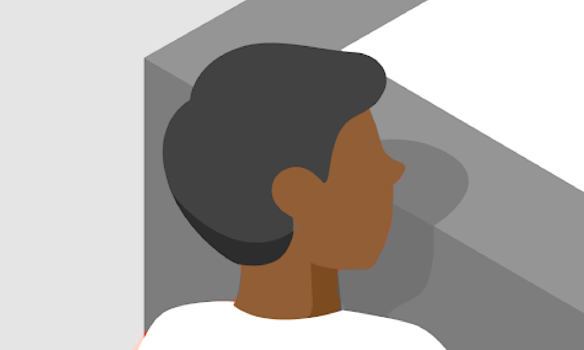 Closeup of dark skin color with shades of gray